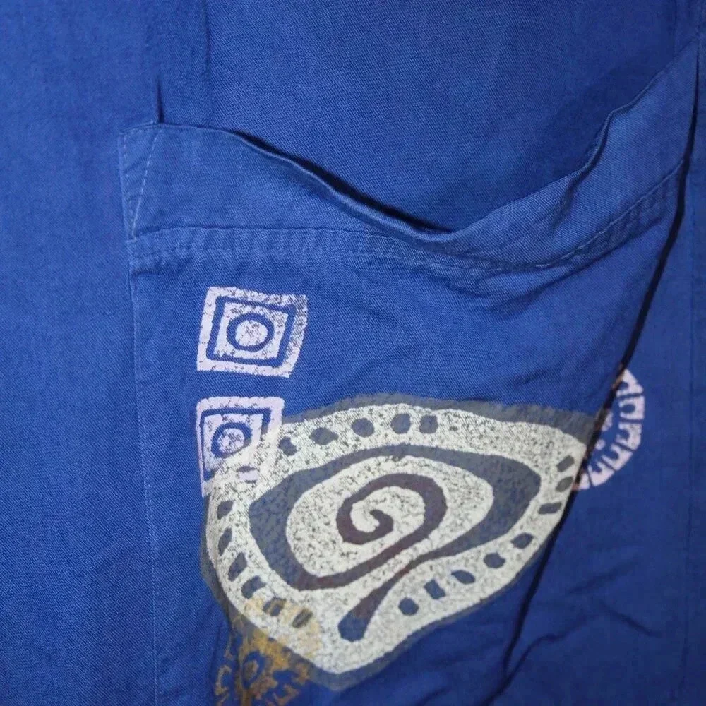 Blue Cactus Brand Sleeveless Hand Painted Vintage Blue Dress Made in the USA - Picture 9 of 14